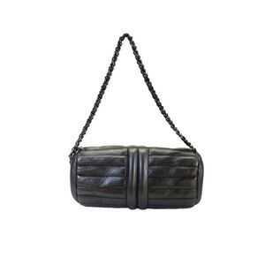 Chanel Women's Mini Barrel Silver Tone Hardware Tote Handbag Metallic Silver